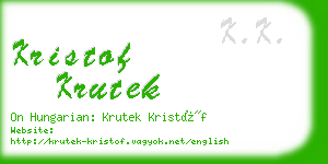 kristof krutek business card